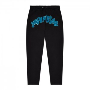 Calças Trapstar Wildcard Jogging Bottoms Masculino Pretas Turquesa Portugal | JC27-618