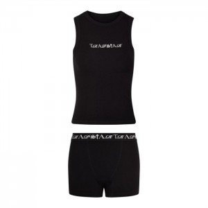 Calção Trapstar Script Boxer Feminino Pretas Branco Portugal | FK91-744