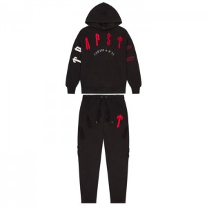 Fato de Treino Trapstar Irongate Arch Chenille 2.0 Masculino Pretas Vermelhas Portugal | PD07-349