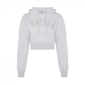 Moletom com Capuz Trapstar Irongate Stud Cropped Hoodie Feminino Cinzentas Portugal | FS02-318