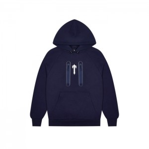 Moletom com Capuz Trapstar Irongate T Trap Fleece Masculino Azul Marinho Portugal | NR97-245