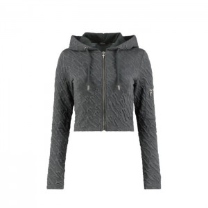 Moletom com Capuz Trapstar Jacquard Fitted Zip Hoodie Feminino Cinzentas Portugal | YO99-065