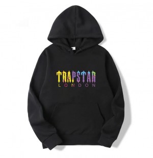 Moletom com Capuz Trapstar London Print Masculino Pretas Portugal | VO96-402
