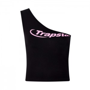 Top Trapstar Hyperdrive One Shoulder Vest Feminino Pretas Rosa Portugal | JM09-981