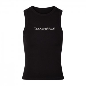 Top Trapstar Script Racer Vest Feminino Pretas Branco Portugal | VJ82-871