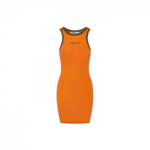 Vestido Trapstar Contrast Racer Feminino Laranja Caqui Portugal | CZ76-962