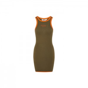 Vestido Trapstar Contrast Racer Feminino Caqui Laranja Portugal | MY23-736