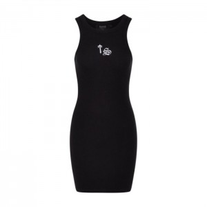 Vestido Trapstar Script Racer Feminino Pretas Portugal | BA96-604